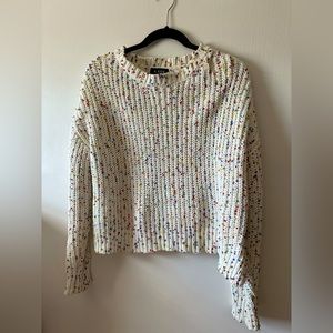 A. Byer Sweater/ size Large/ soft knit sweater/ confetti cream pullover